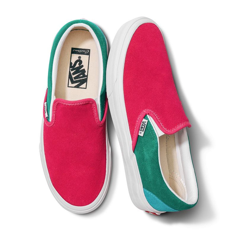 Customs Color Block Suede Slip-On Wide