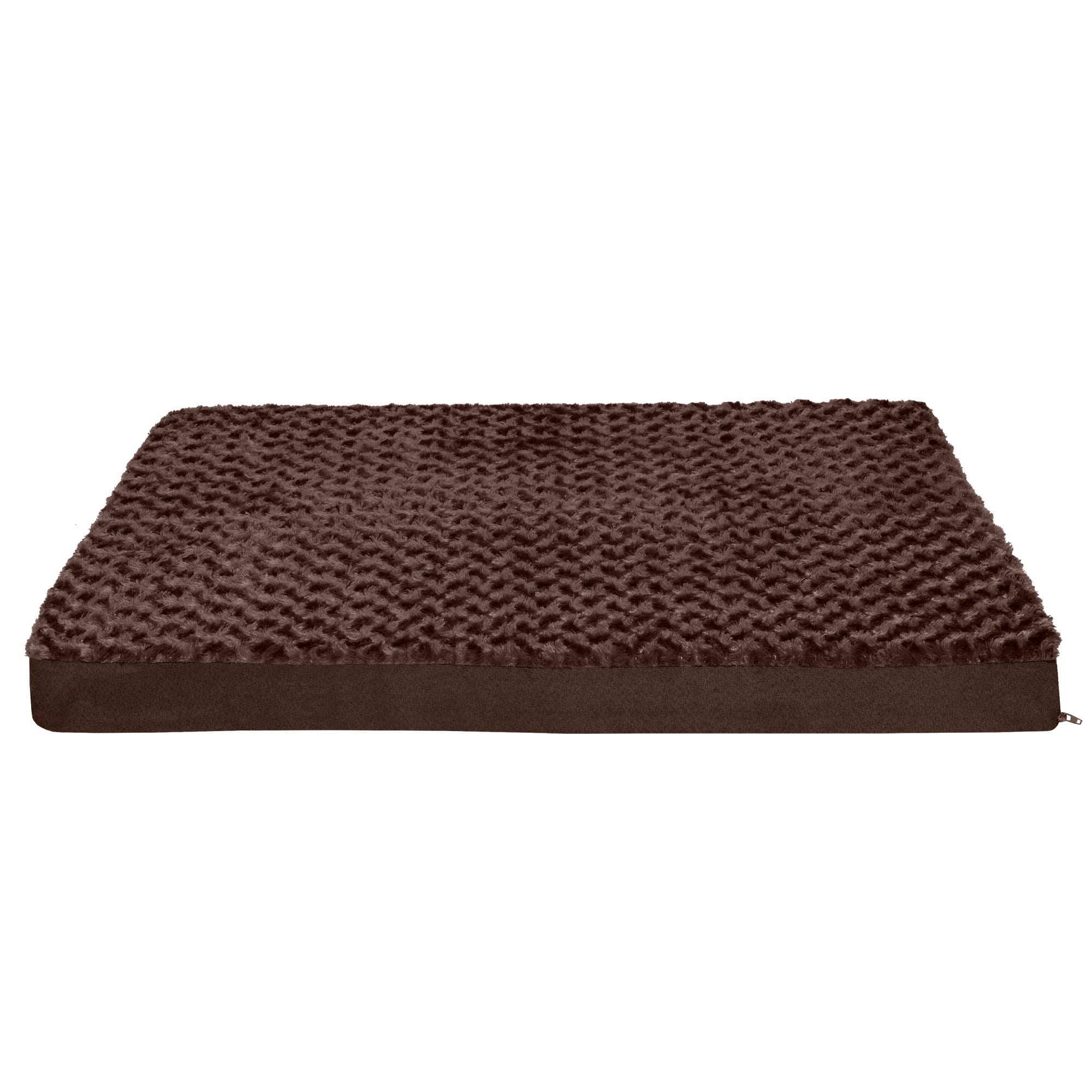 FurHaven | Deluxe Orthopedic Ultra Plush Mattress Pet Bed for Dogs and Cats， Chocolate， Large