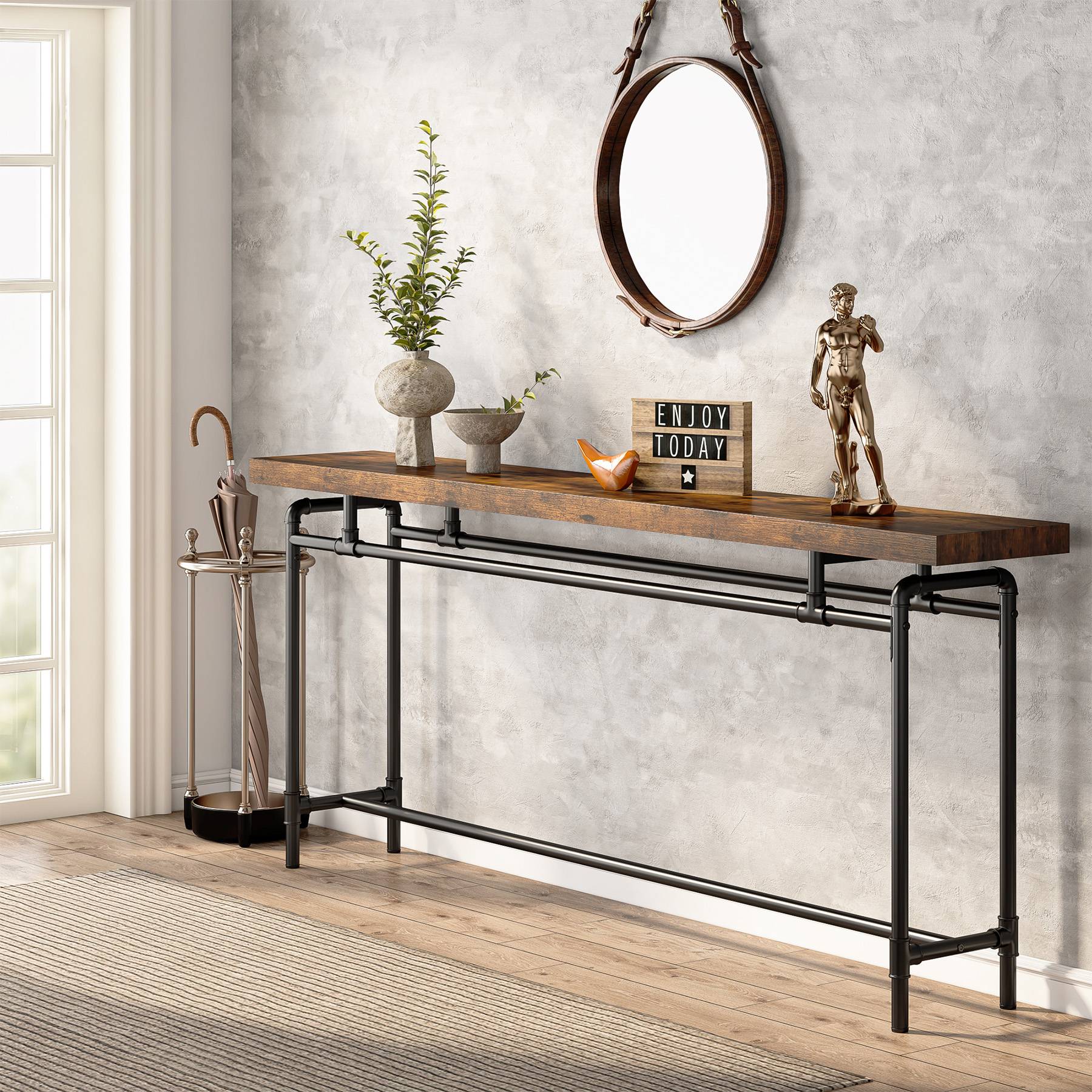 Industrial Console Table, 70.9