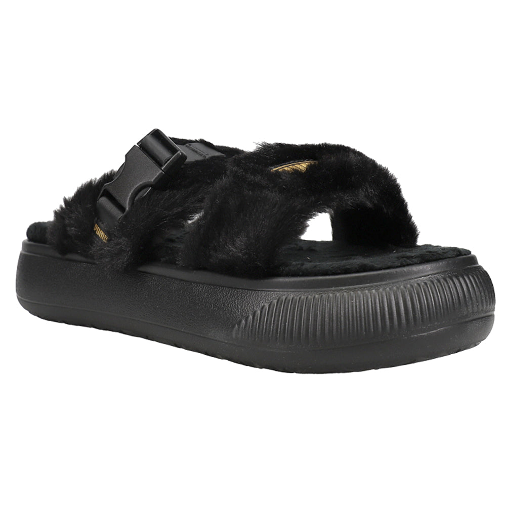 Suede Mayu Fur Platform Sandals