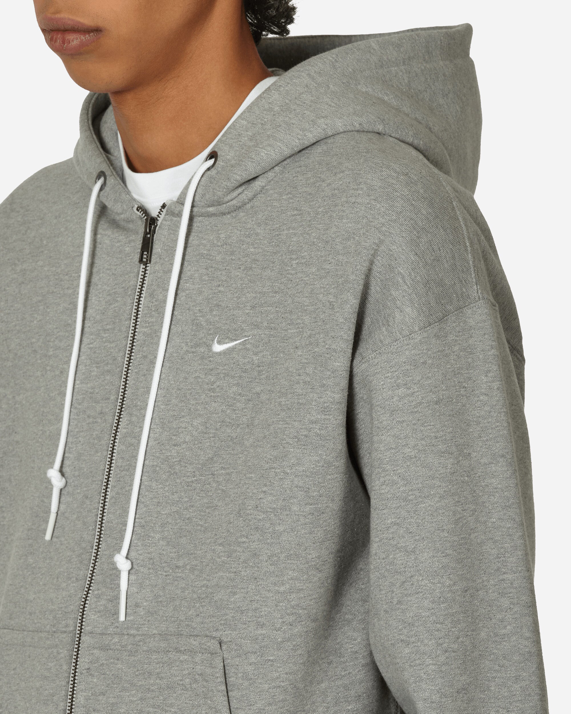 Solo Swoosh Full-Zip Hooded Sweatshirt Dark Grey Heather