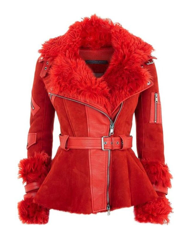 Red fur jacket