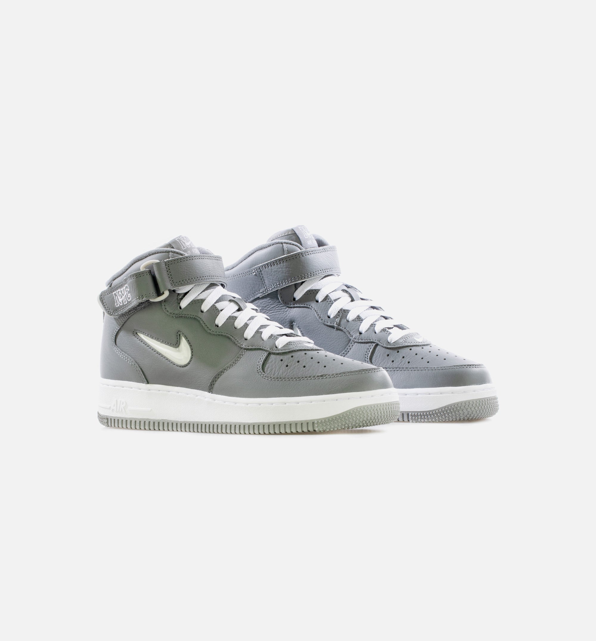 Air Force 1 Mid NYC Mens Lifestyle Shoe - Cool Grey/White/Metallic Silver