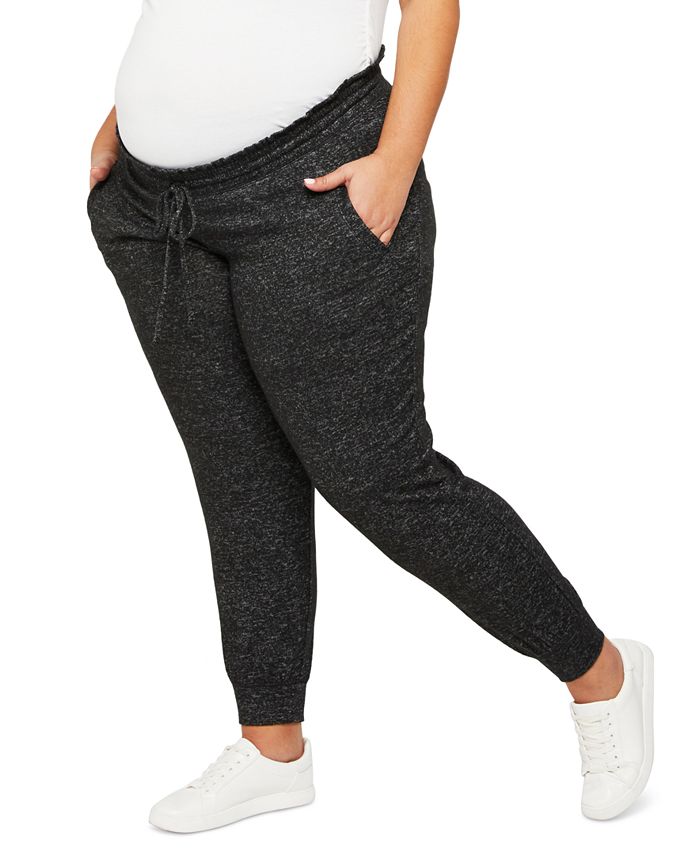 Plus Size Hacci Jogger Maternity Pants