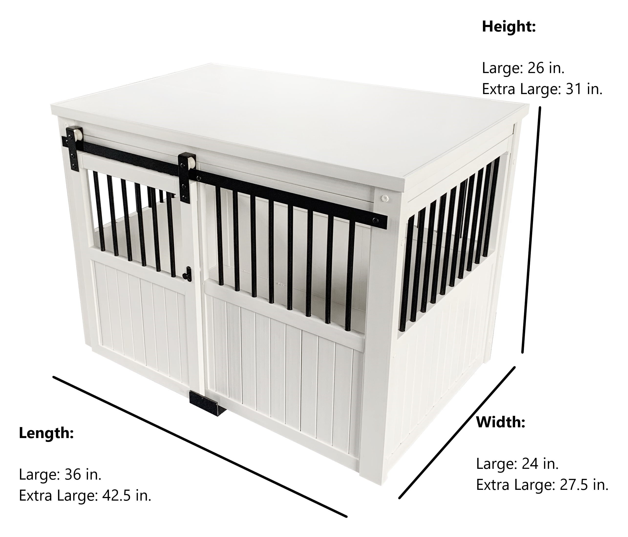 ECOFLEX Homestead Sliding Barn Door Dog Crate -White