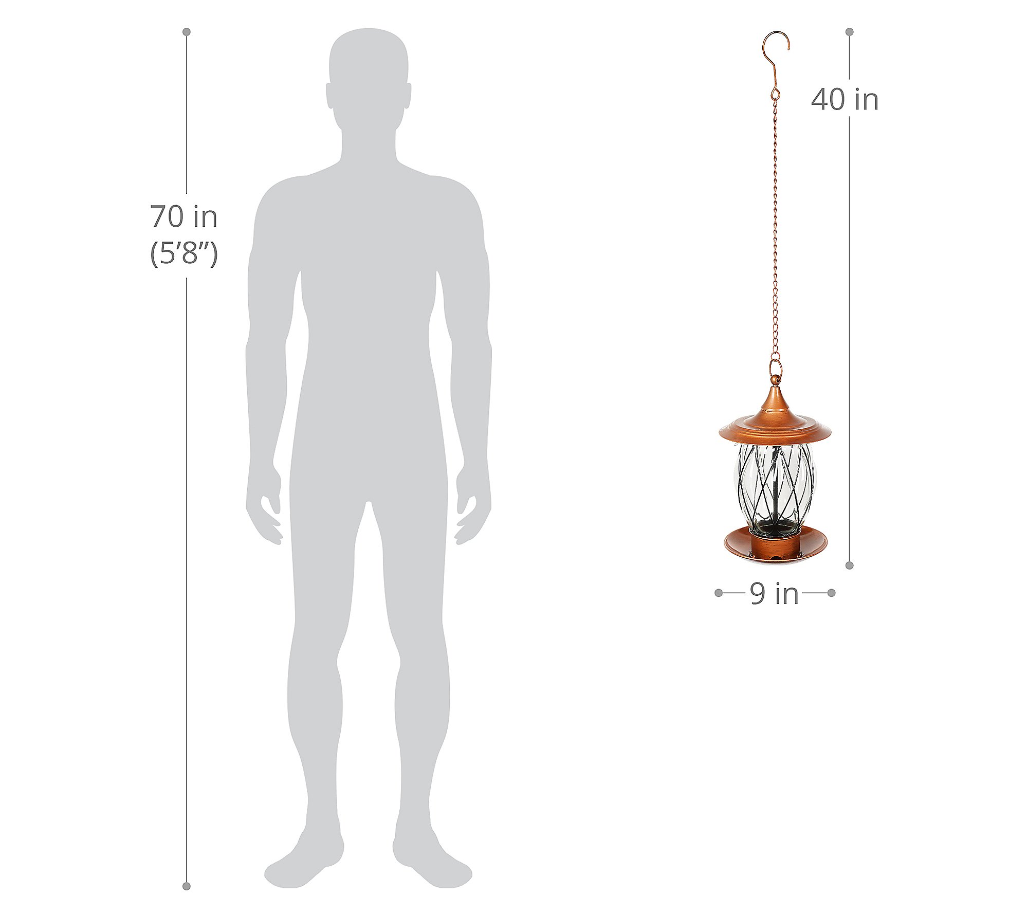 Exhart Solar Metal and Glass Bird Feeder