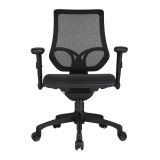 WorkPro 1000 Series Ergonomic Mesh/Mesh Mid-Back Task Chair， Black/Black， BIFMA Certified