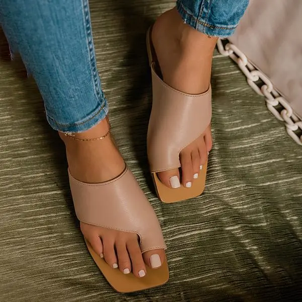 Mint Strap Detailing Slip On Sandals