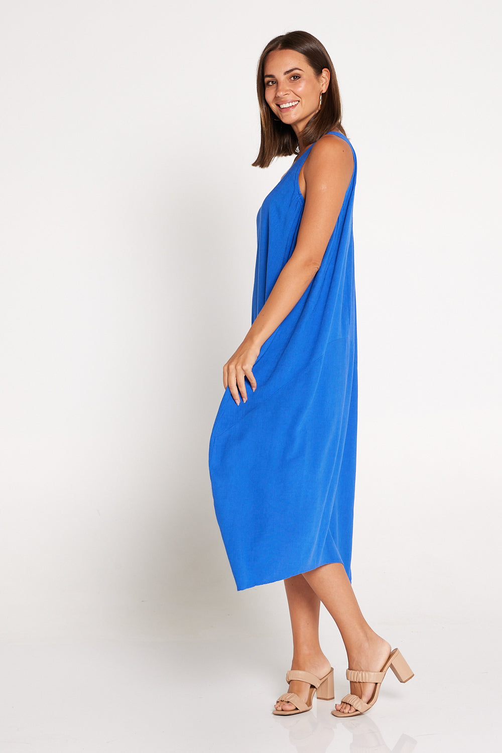 Maisie Cotton Pocket Dress - Blue