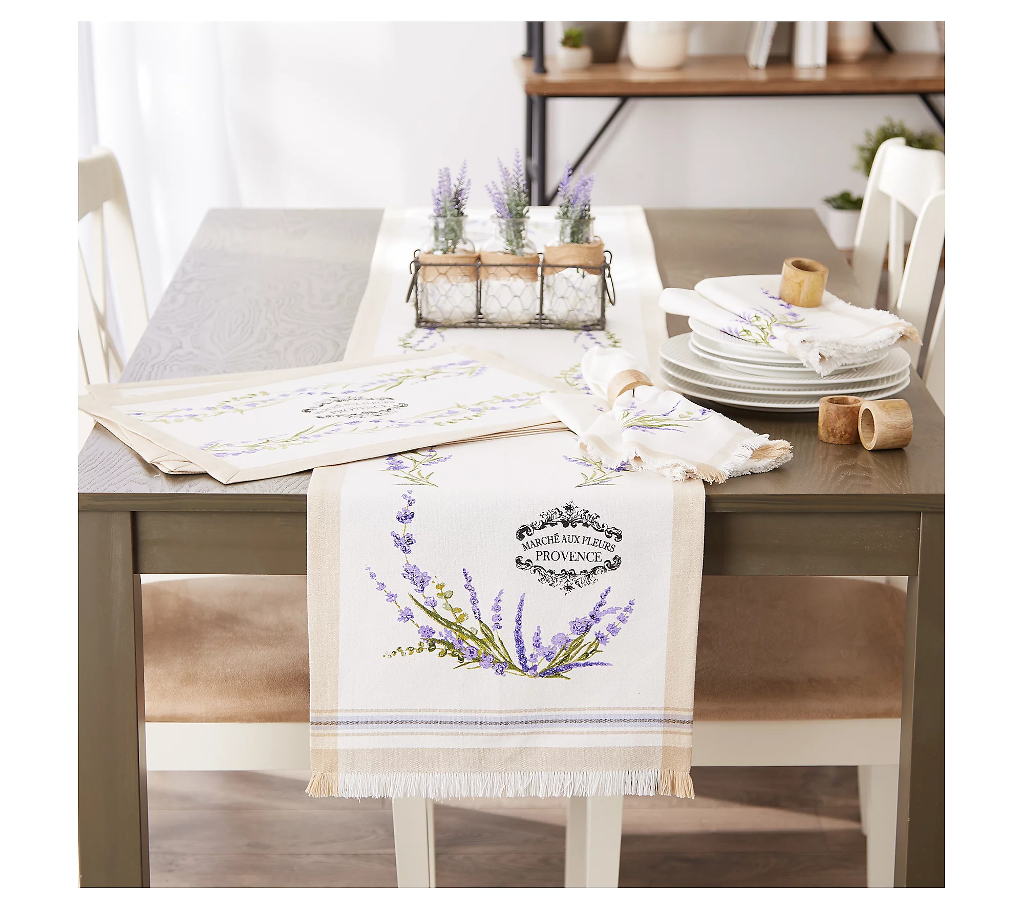 Design Imports Lavender Garland Table Runner 14