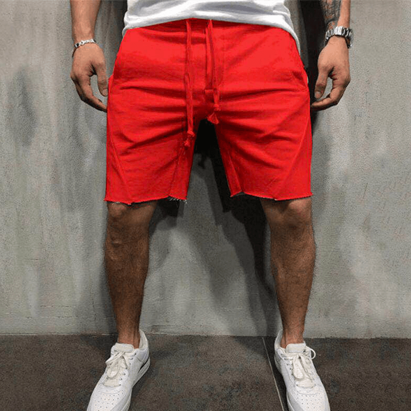 Solid color breathable summer sports shorts