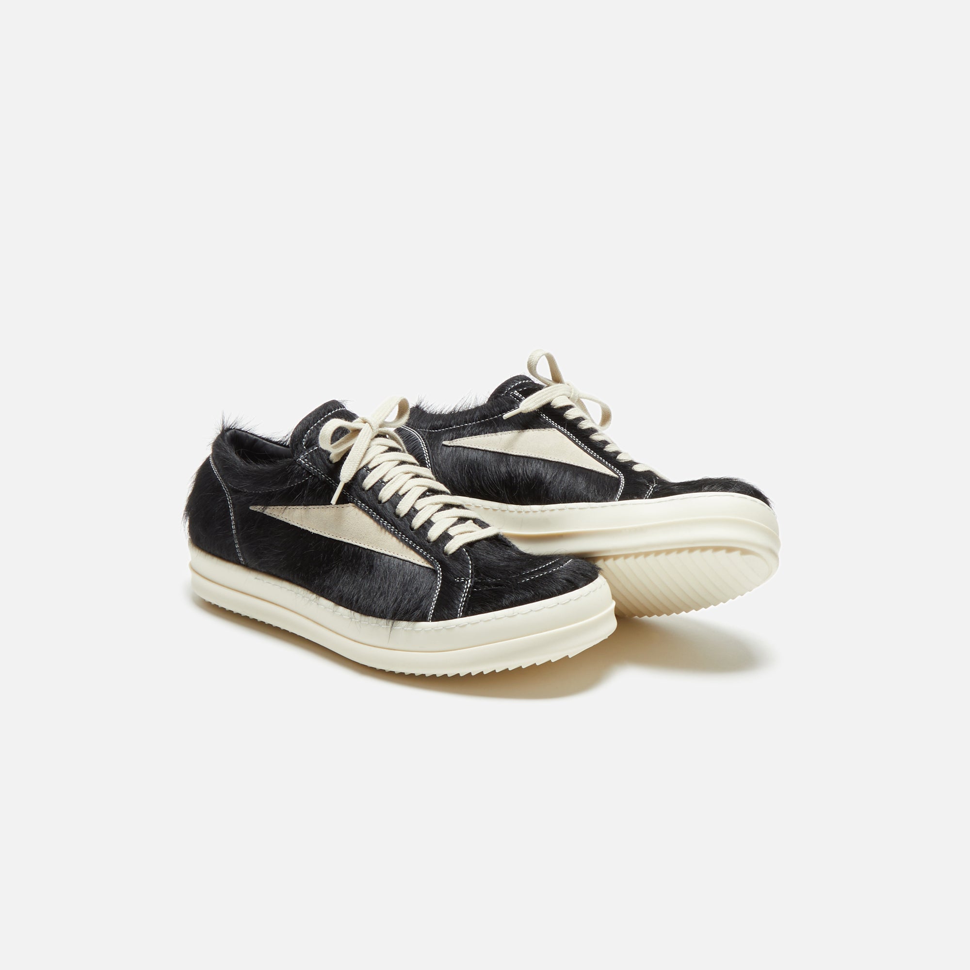 Rick Owens Vintage Sneakers - Black / Milk / Milk Scarpe in Pelliccia