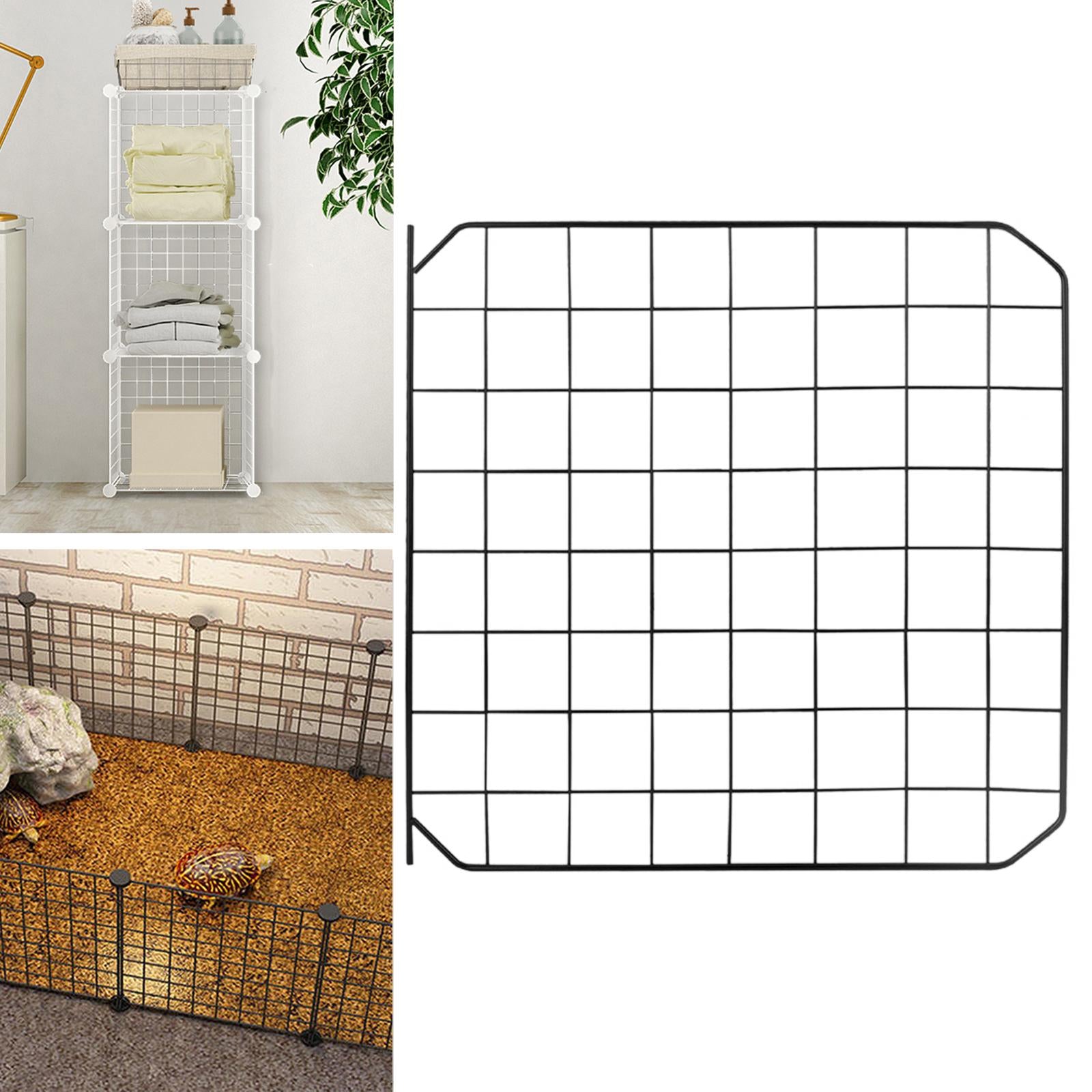 Pet Playpen Panel， DIY Cage Iron Expandable for Dog Guinea Indoor Enclosure Black Door