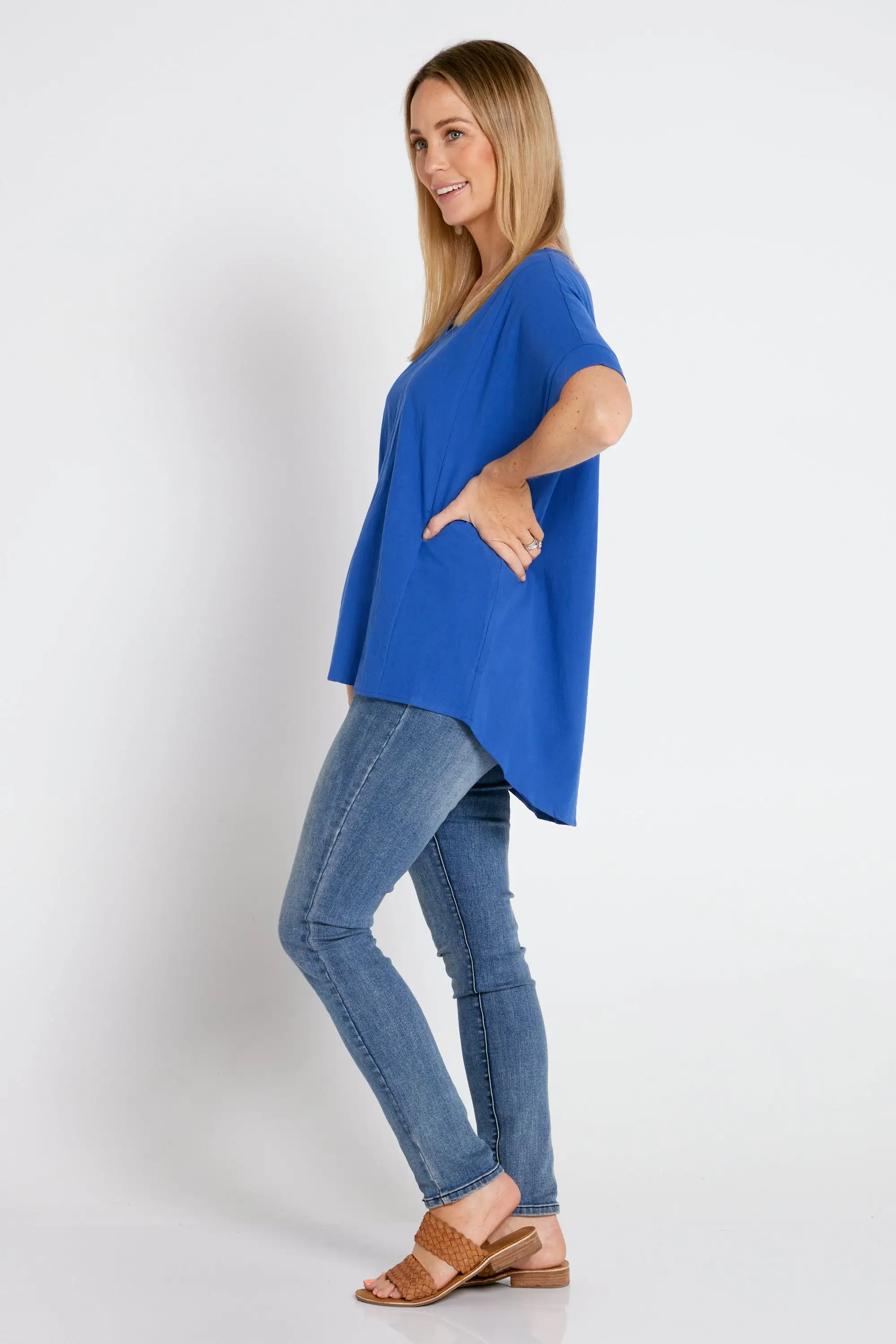 Amity Upcycled Cotton Top - Blue