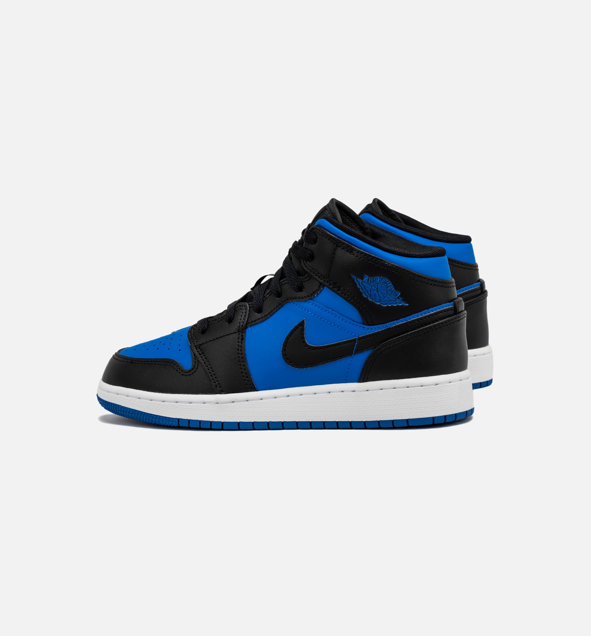 Air Jordan 1 Retro Mid Royal Blue Grade School Lifestyle Shoe - Black/Blue