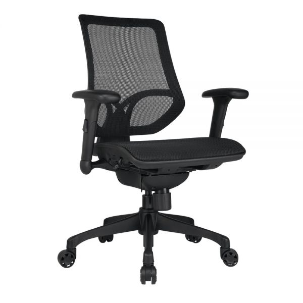 WorkPro 1000 Series Ergonomic Mesh/Mesh Mid-Back Task Chair， Black/Black， BIFMA Certified