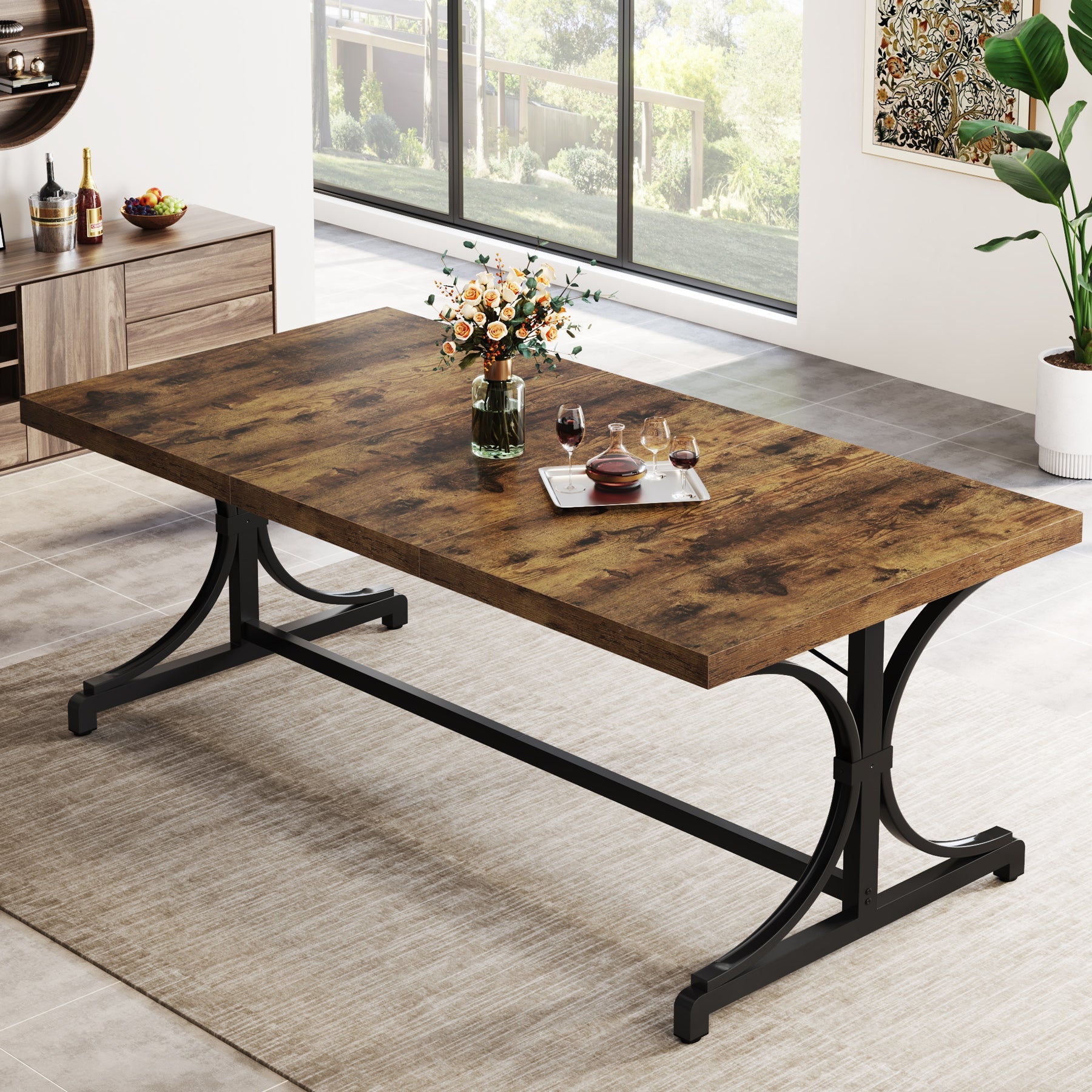 Wood Dining Table, 62.4