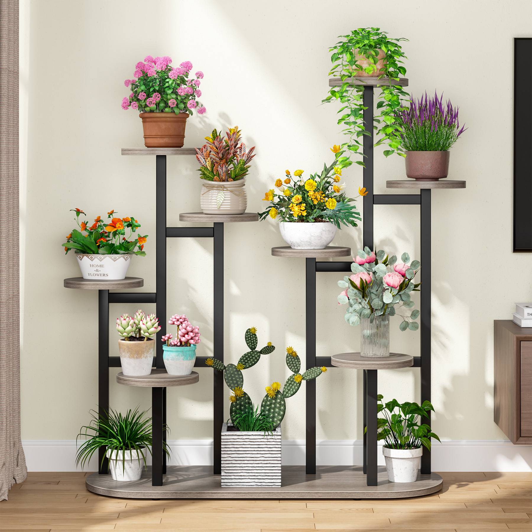 Multi-Tiered Plant Stand, 11 Potted Plant Shelf Flower Stands
