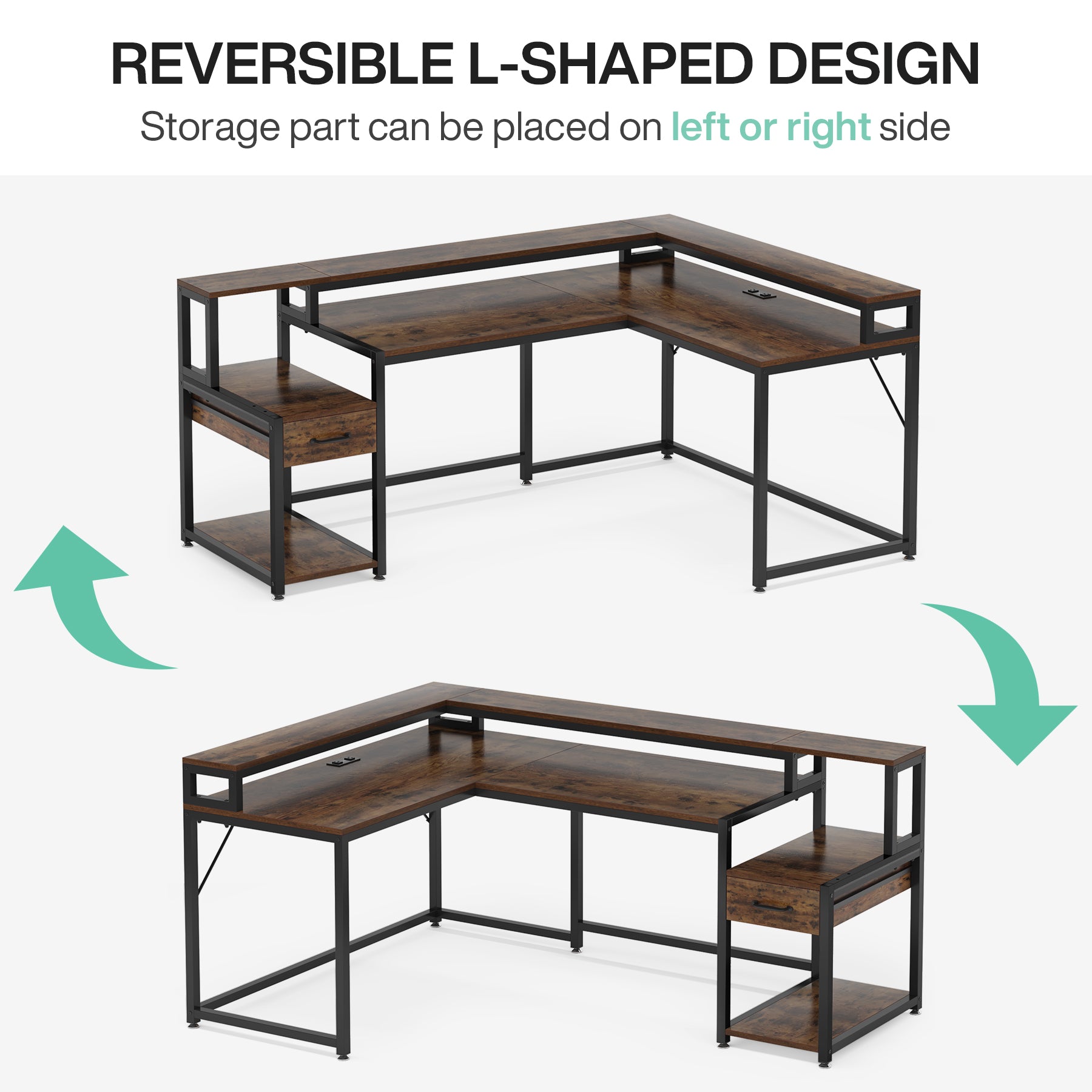 Reversible L-Shaped Desk, 68