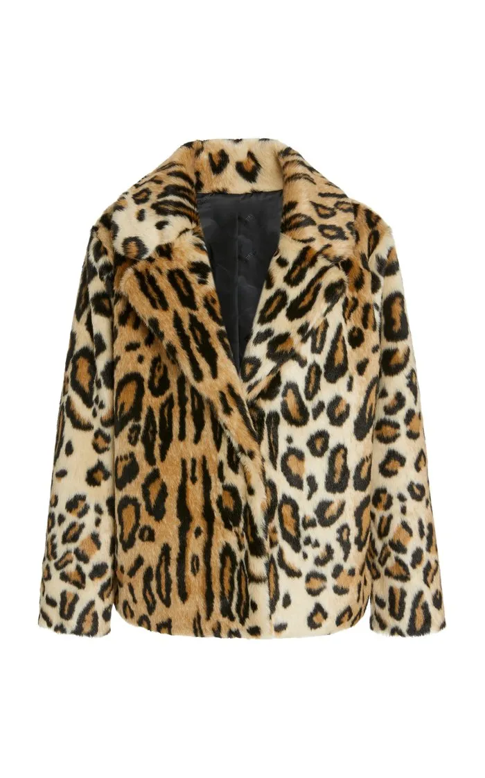 Leopard-Print Faux Fur Coat