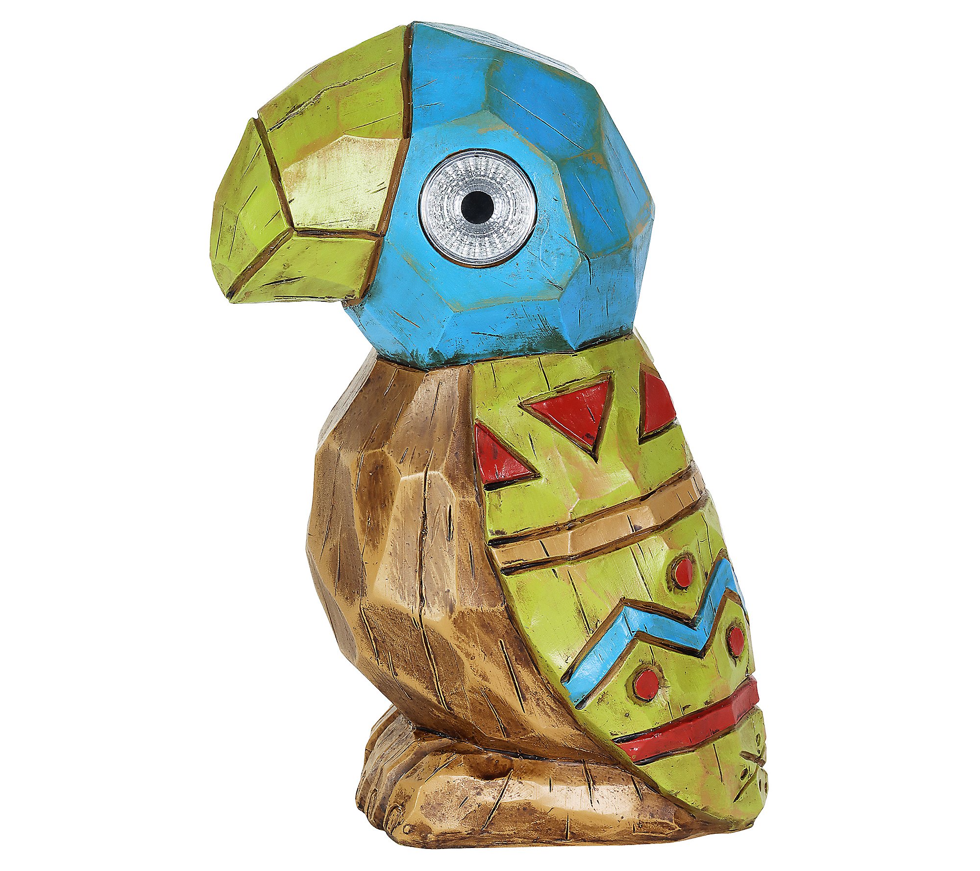 Exhart Solar Tiki Parrot Statue