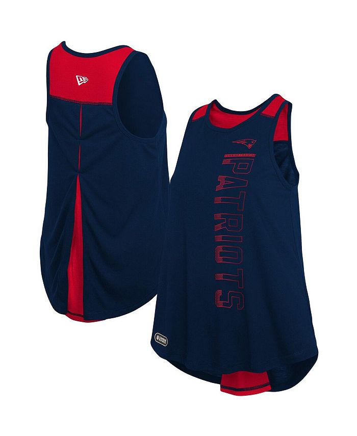 Women's Navy and Red New England Patriots Combine Authentic Over The Top Tank Top