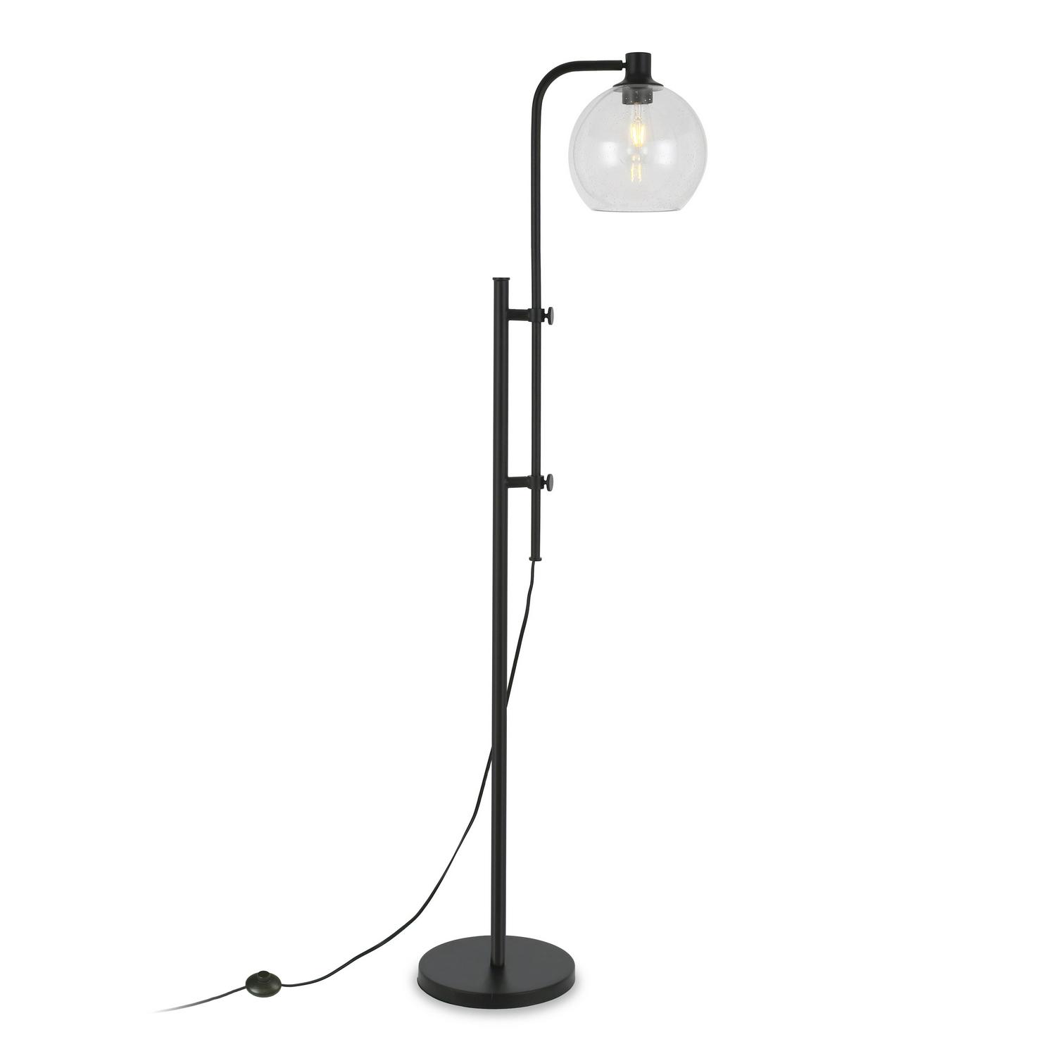 EvelynandZoe Industrial Metal Height-Adjustable Floor Lamp