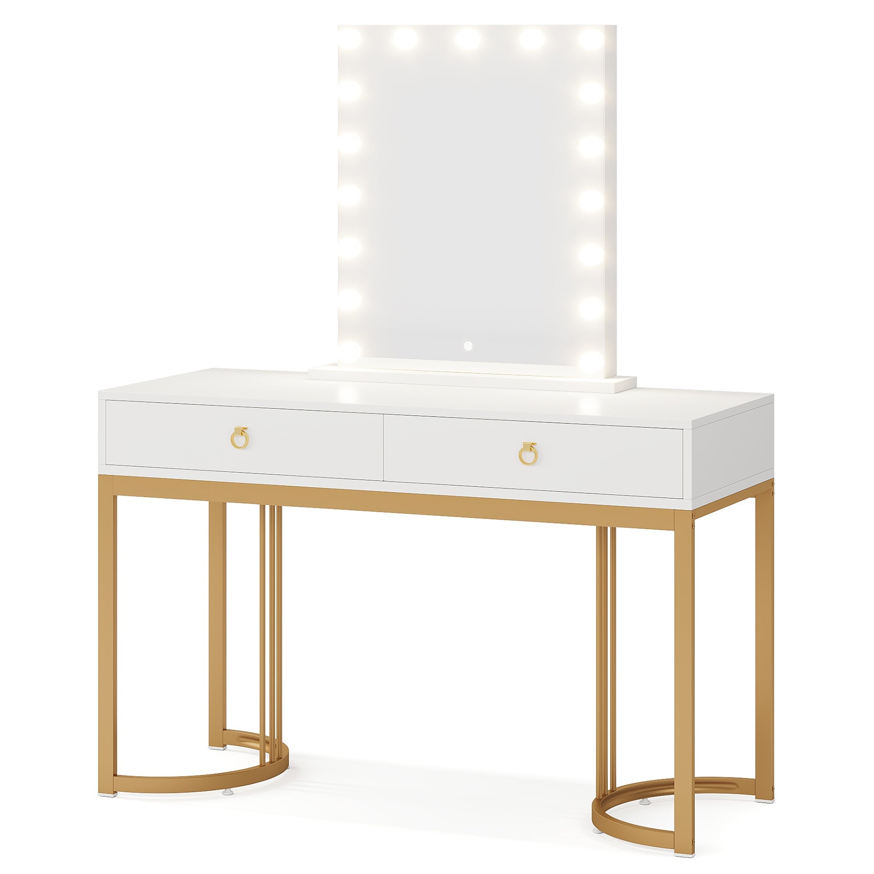 Modern Makeup Vanity with 2 Drawers, 47