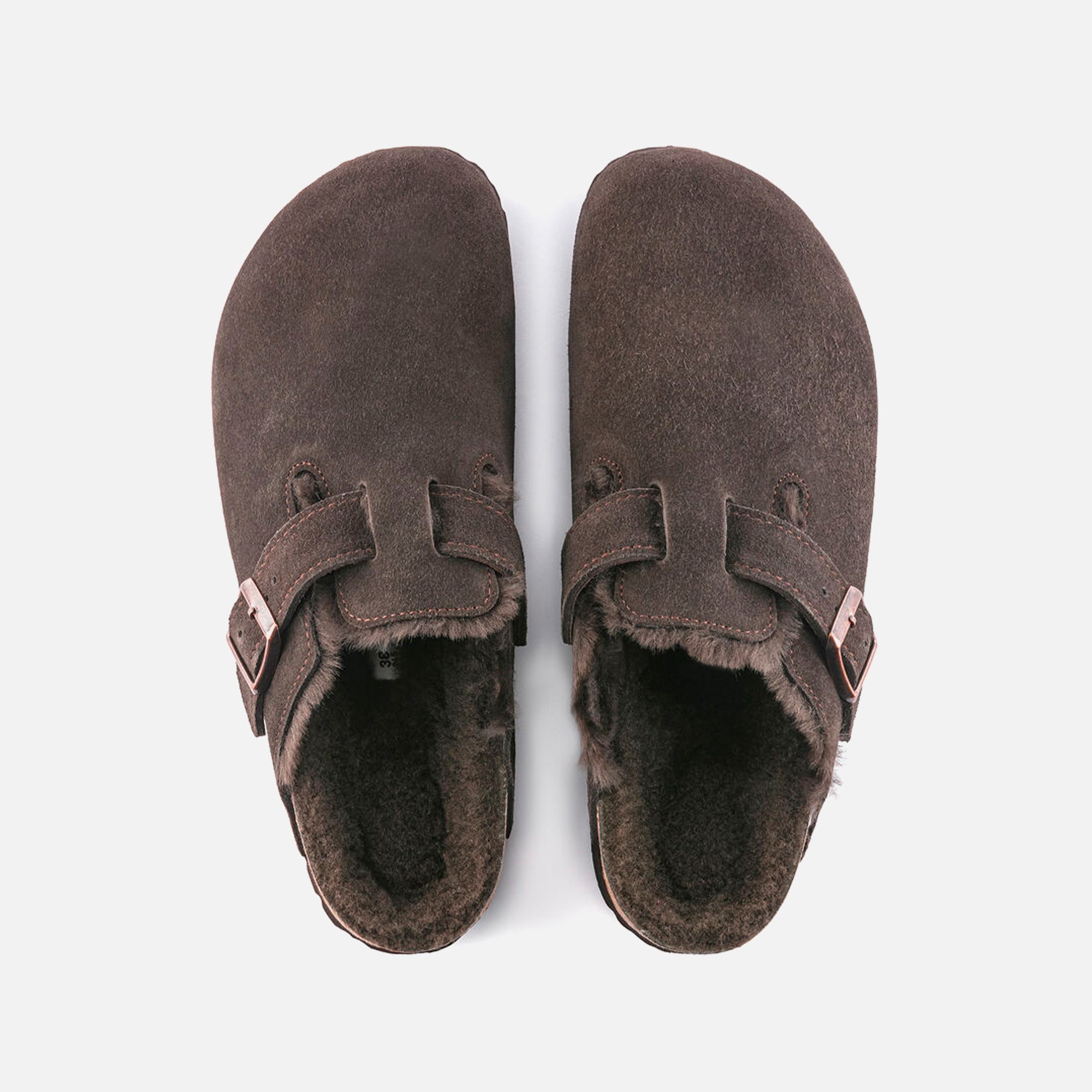 Birkenstock WMNS Boston Shearling Suede - Mocha / Mocha