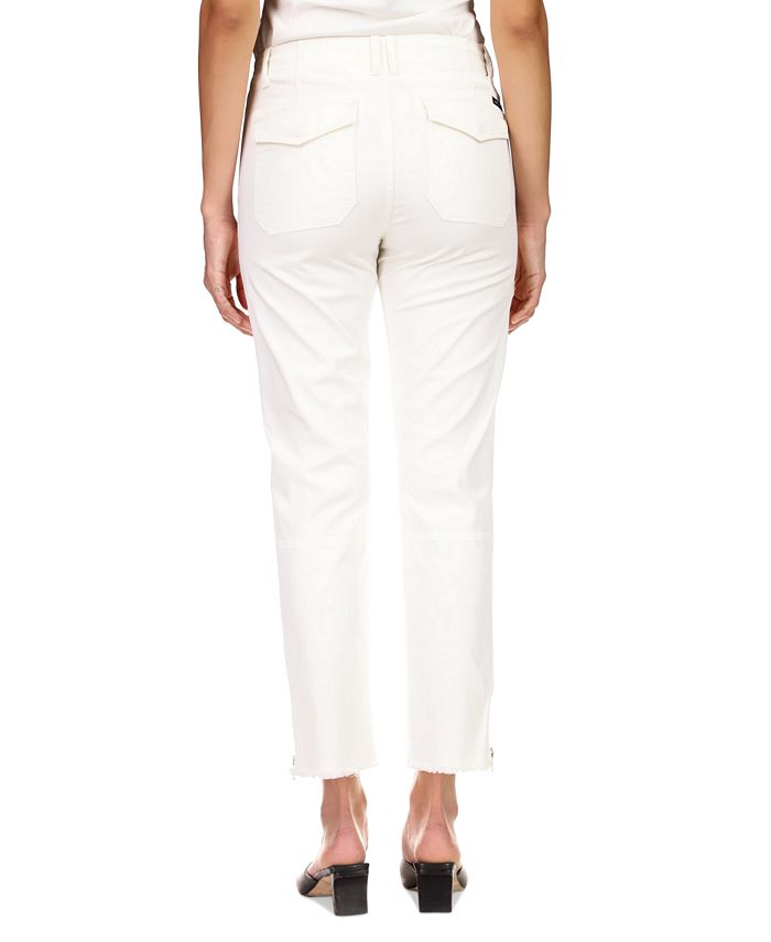 Women's Solid Peace Maker Frayed-Cuff Ankle Pants