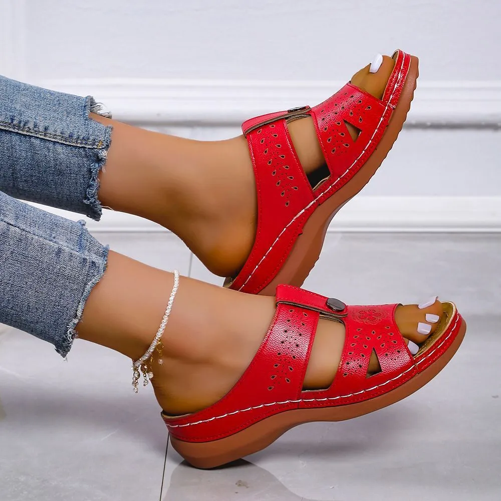 Platform Carved Beach Sandals