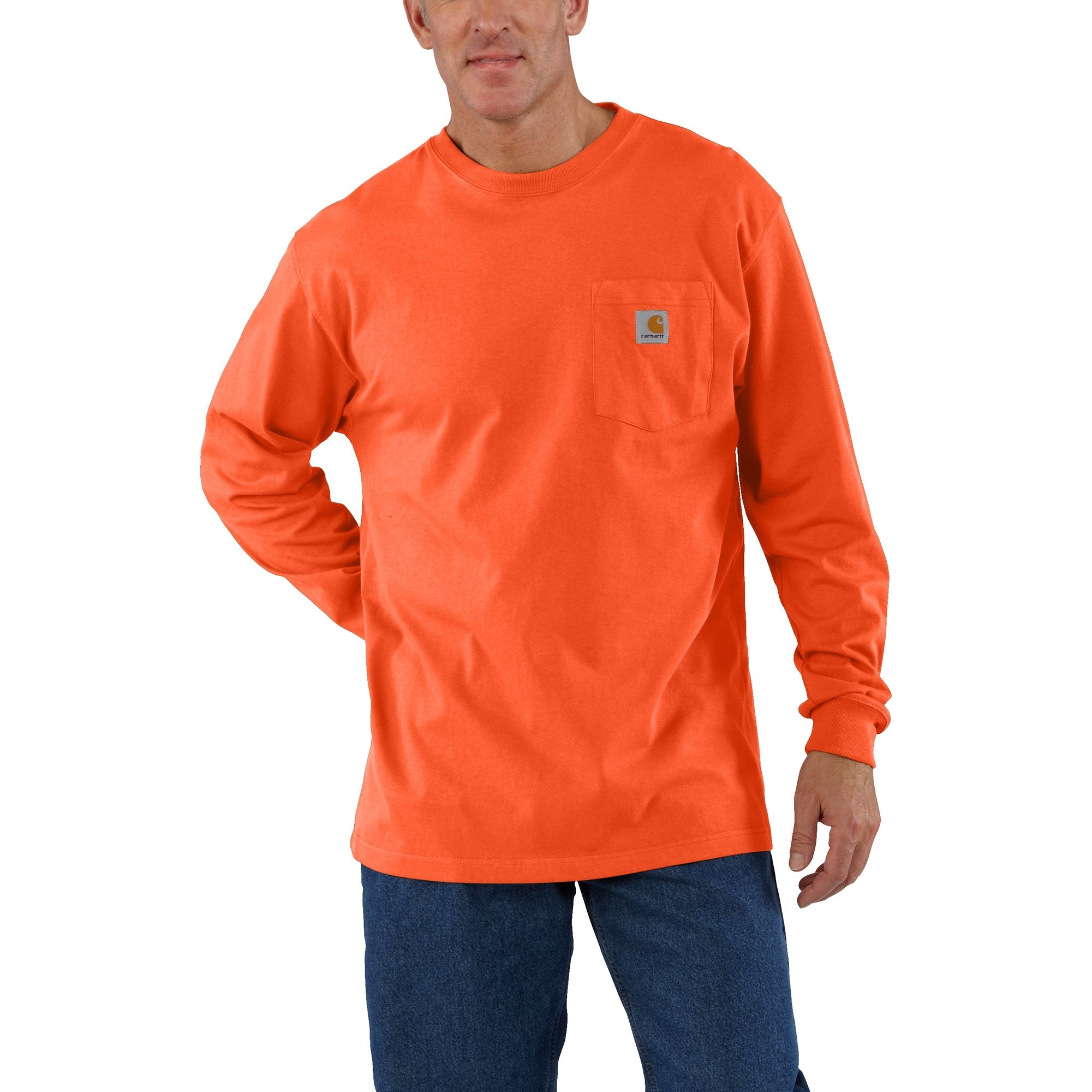 Carhartt Men's Long Sleeve Pocket T-Shirt_Brite Orange