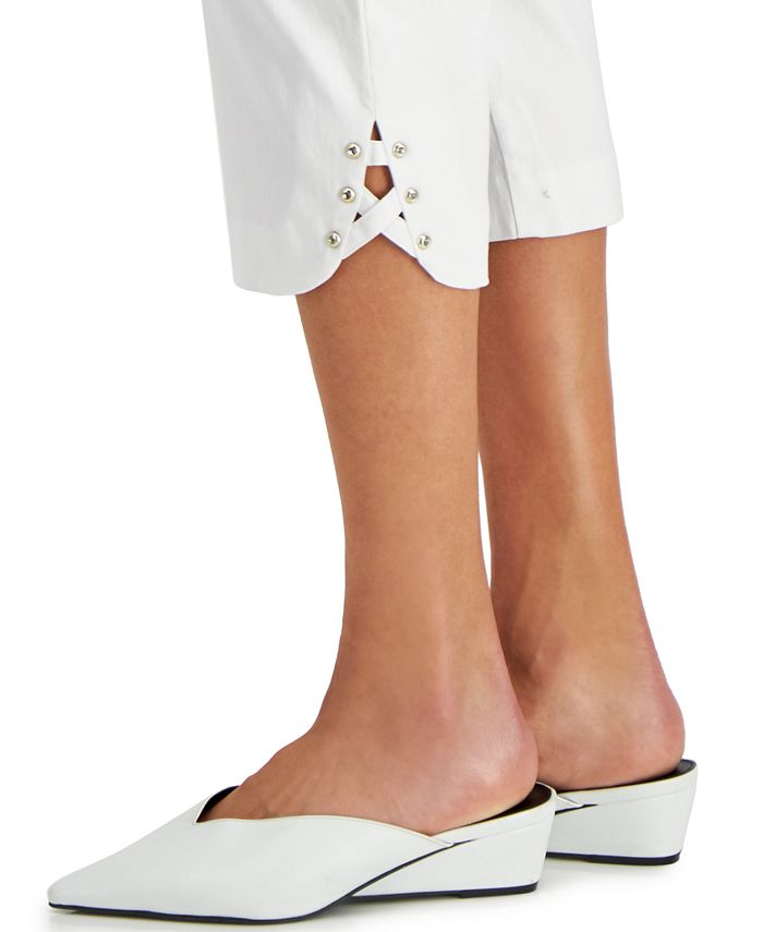 Petite Crisscross-Hem Capri Pants， Created for Macy's