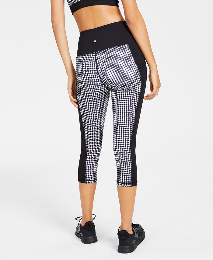 Petite Colorblock Houndstooth Cropped Leggings， Created for Macy's