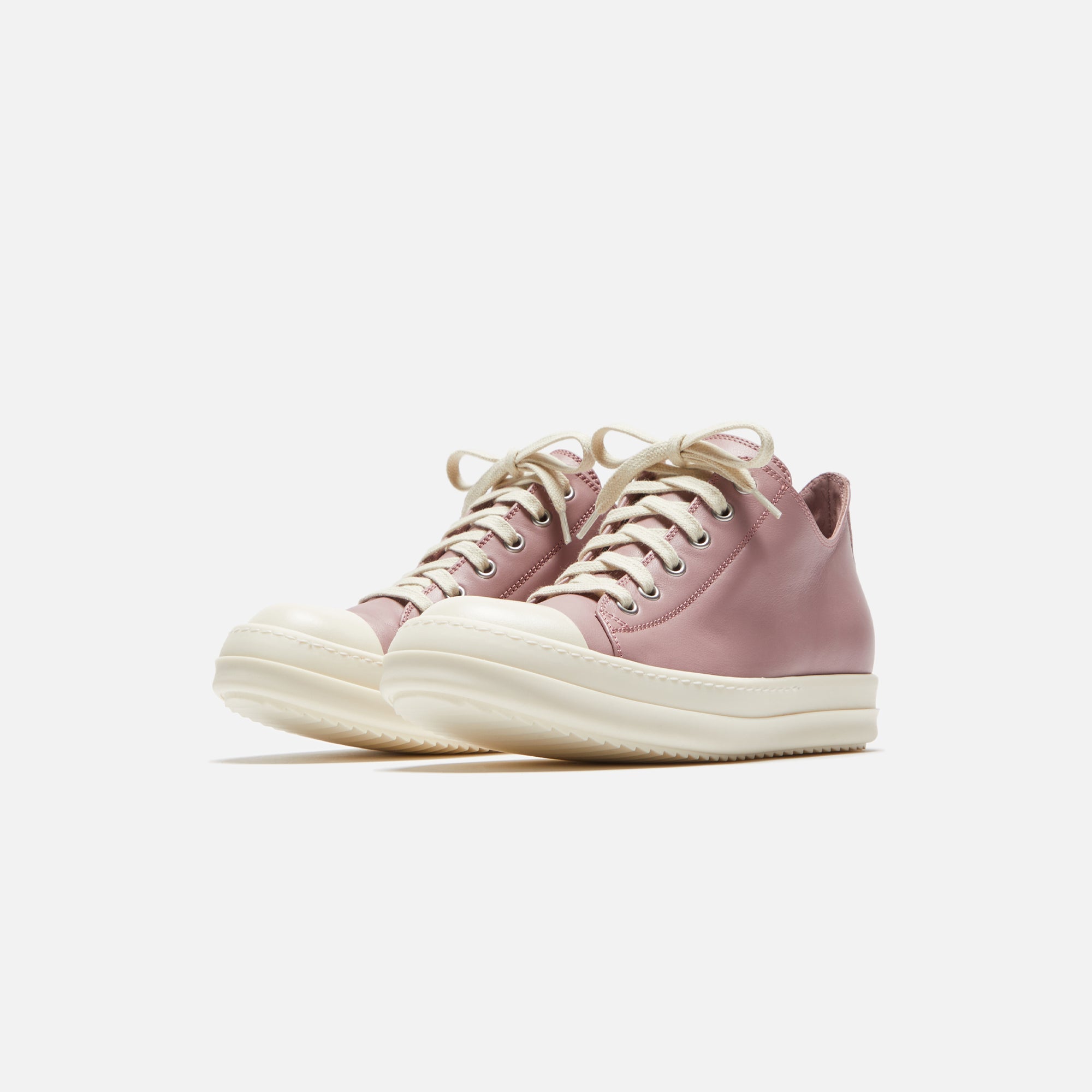 Rick Owens WMNS Low Sneakers - Dusty Pink / Milk / Milk