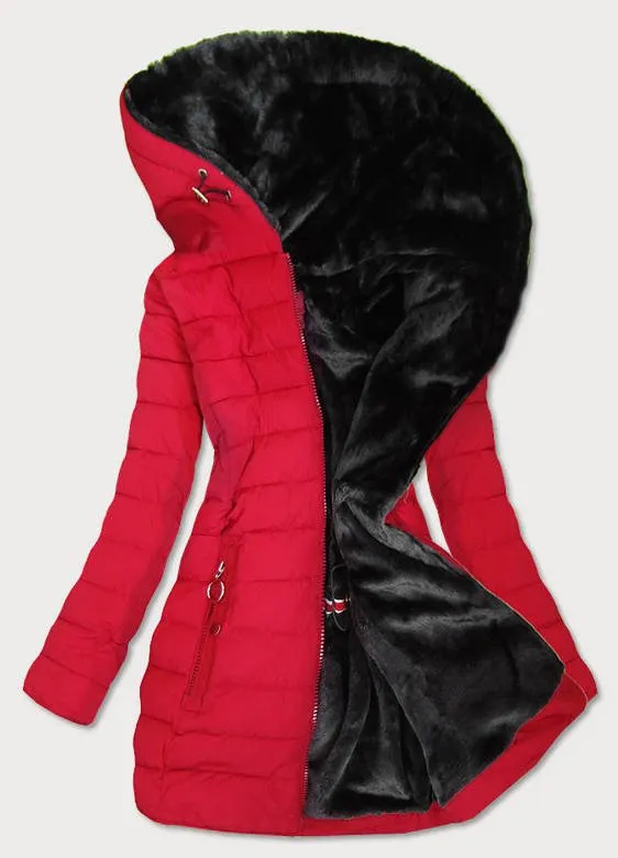 Waterproof ladies winter jacket red