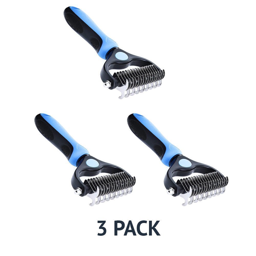 🔥Buy 3 Free Shipping🔥Pet Grooming Brush - Double Sided Shedding And Dematting Undercoat Rake Comb