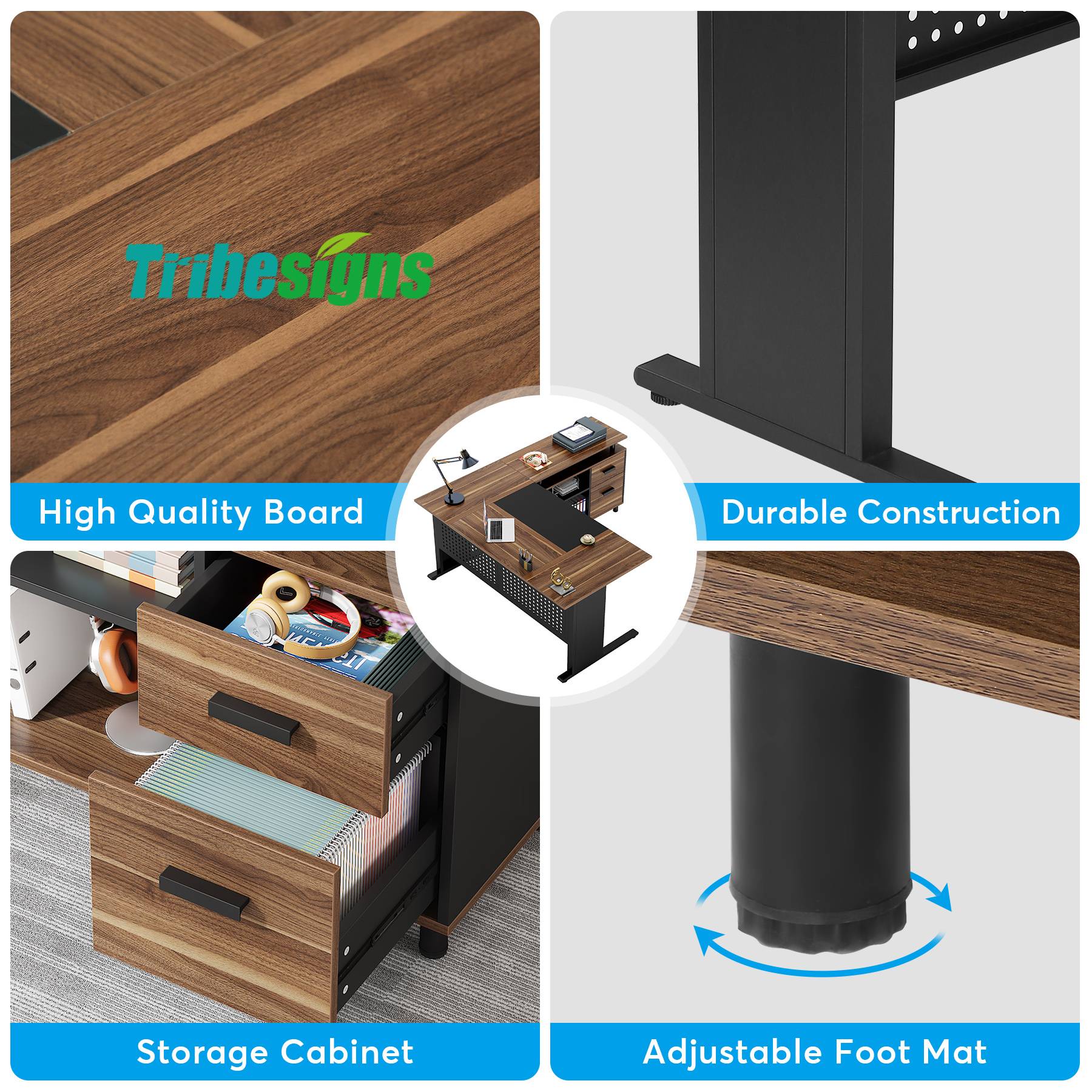 Industrial L-Shaped Desk, 63