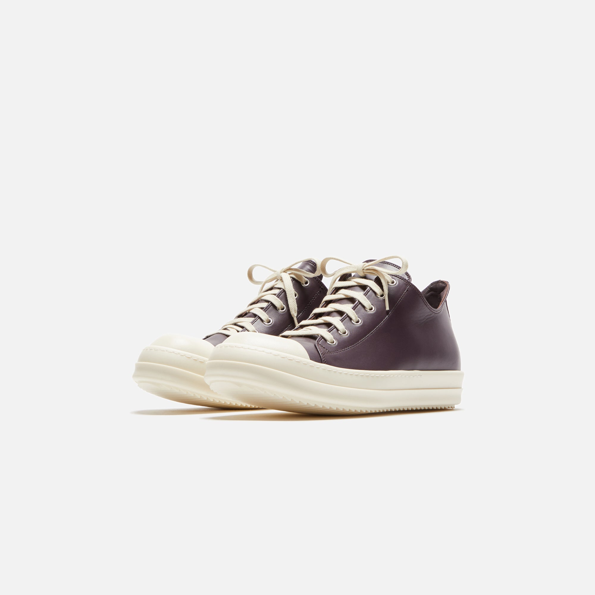 Rick Owens Scarpe in Pelle Low Sneakers - Amethyst / Milk