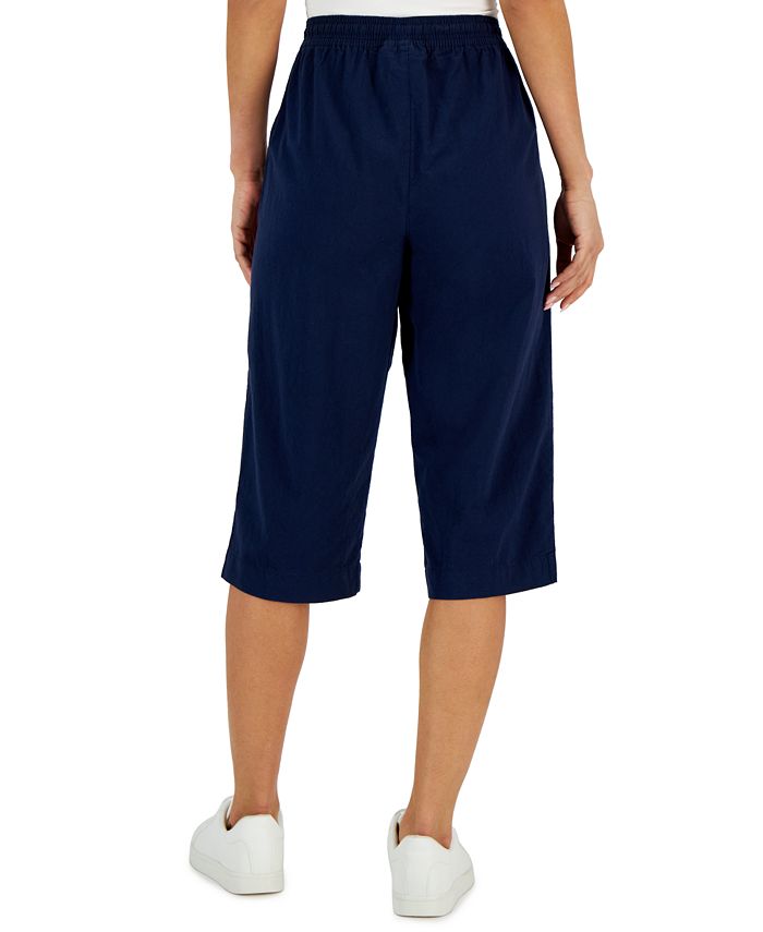 Petite Solid Quinn Cotton Capri Pants， Created for Macy's