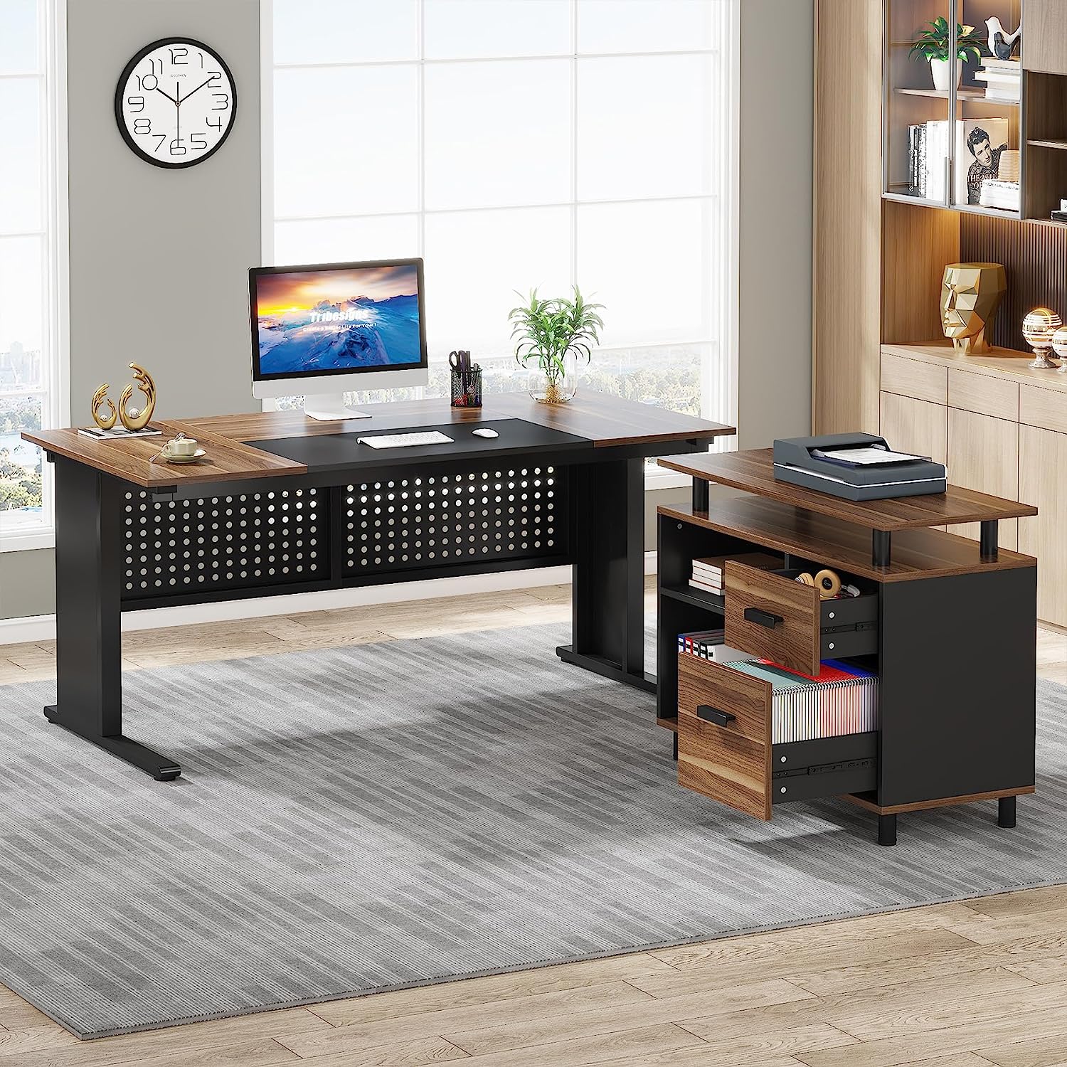 Industrial L-Shaped Desk, 63