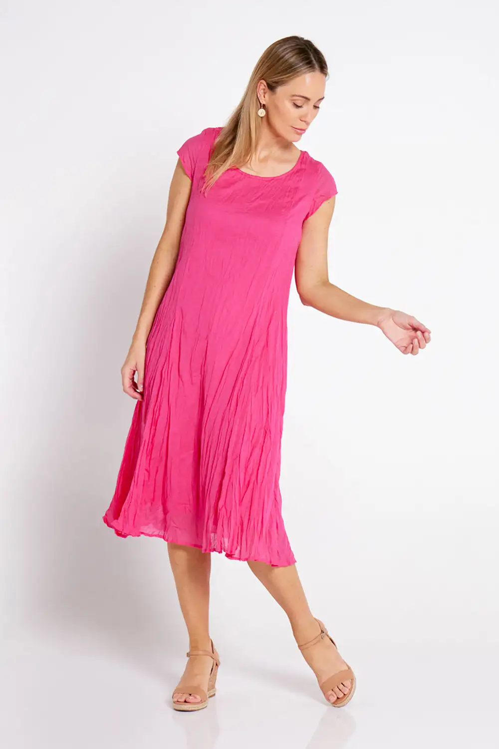 Parker Cotton Dress - Hot Pink