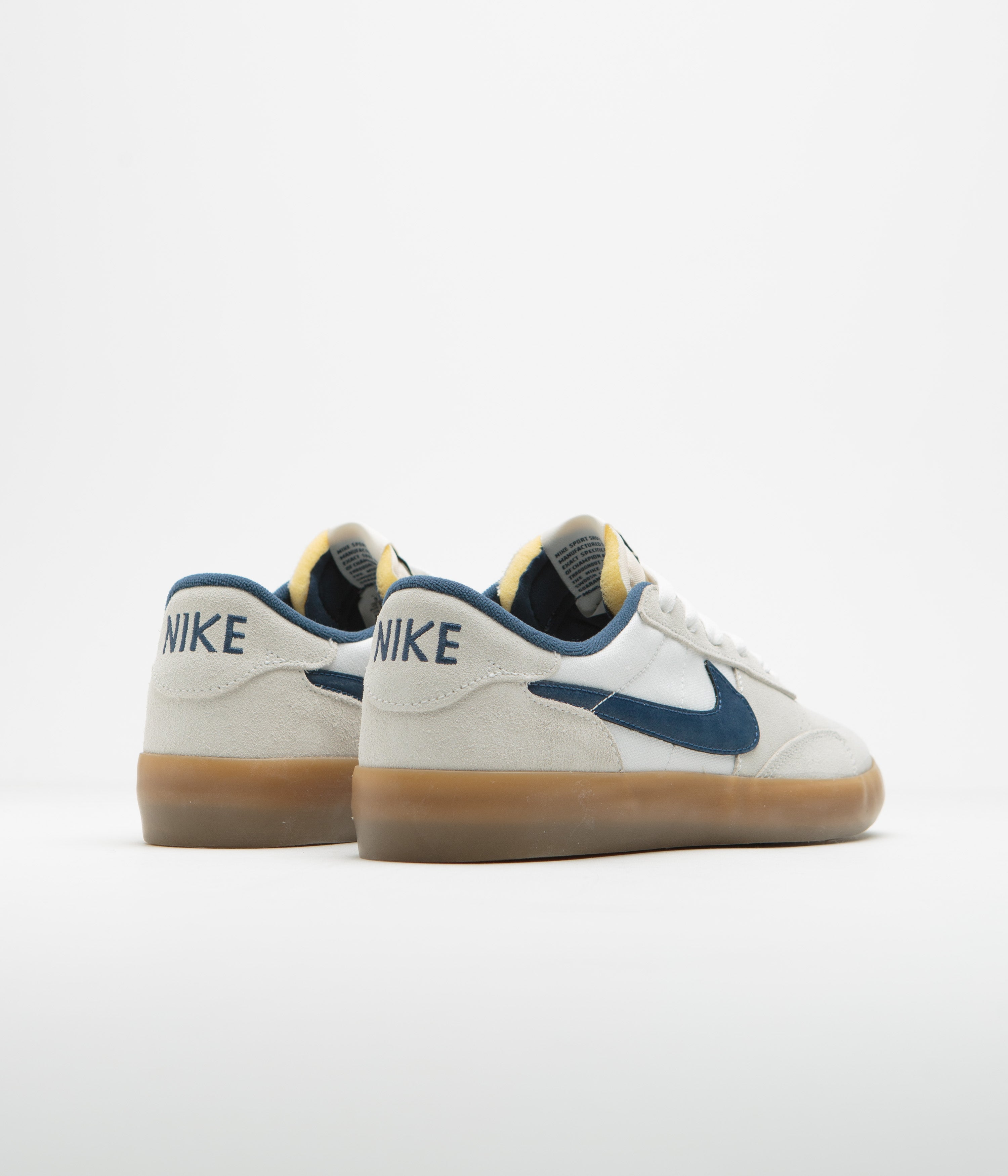 Nike SB Heritage Vulc Shoes - Summit White / Navy - White - Gum Light Brown