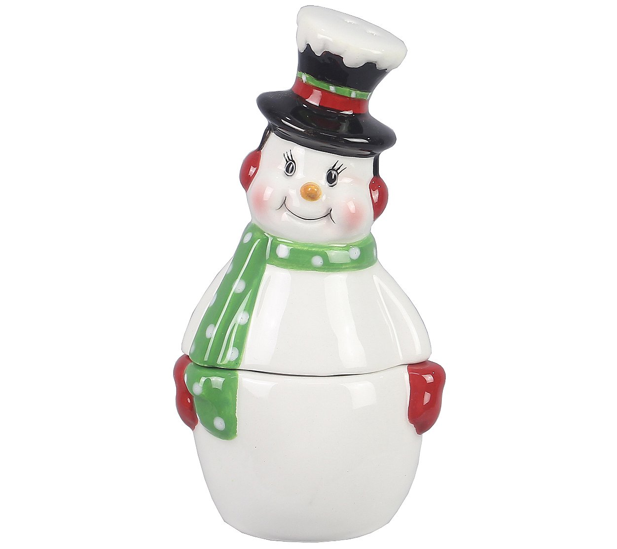 Young's Inc. Ceramic Snowman Stacking Salt and Pepper Set
