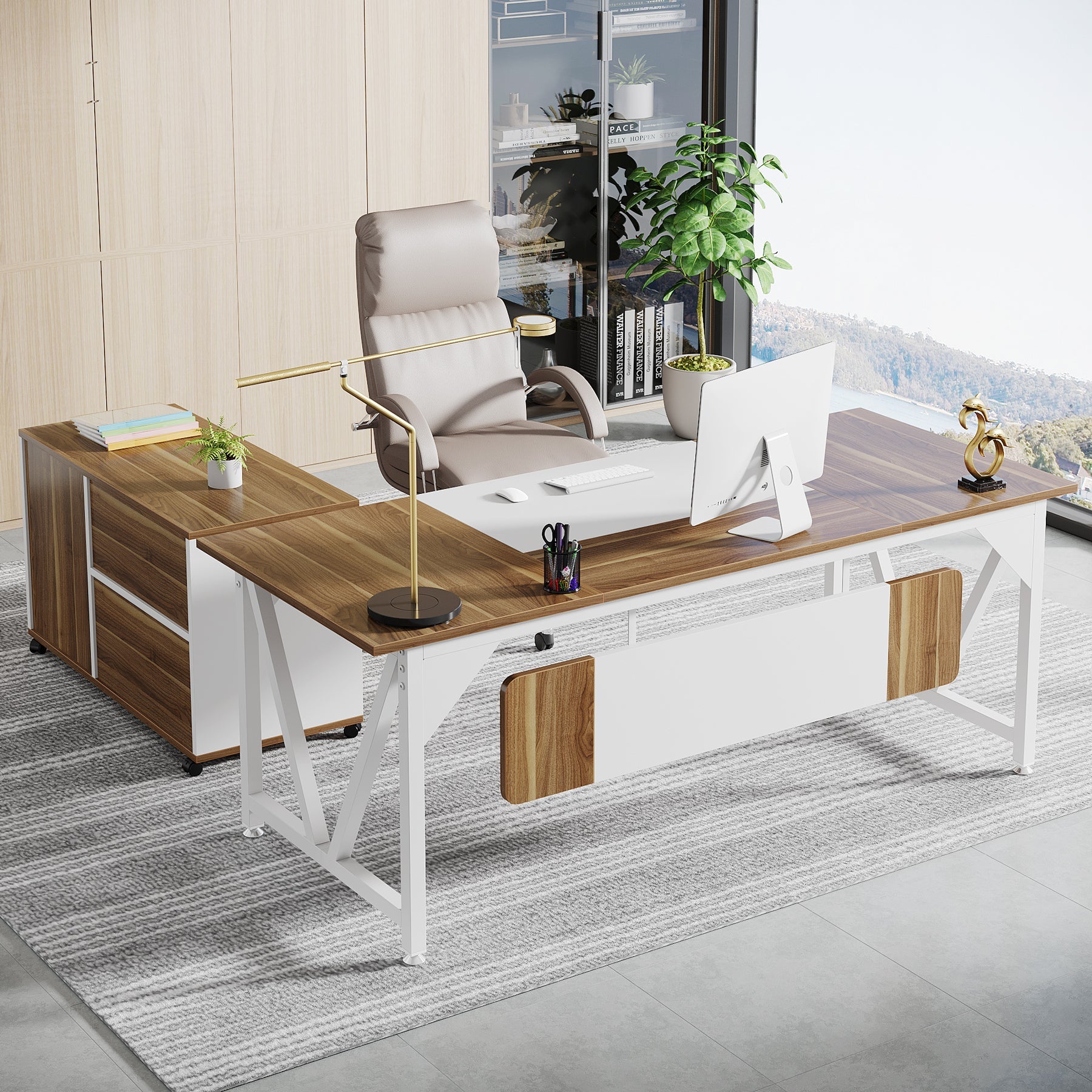 Large L-Shaped Desk, 70.8