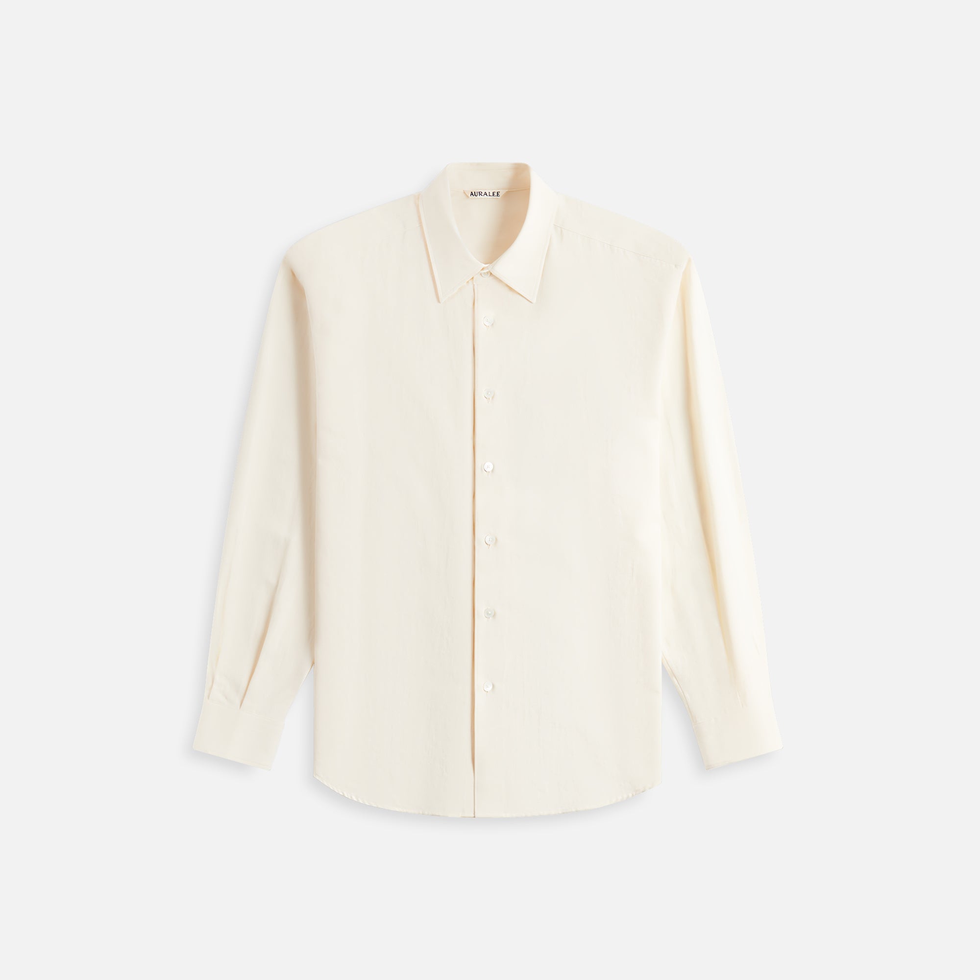 Auralee Hard Twist Cotton Silk Viyella Shirt - Ivory