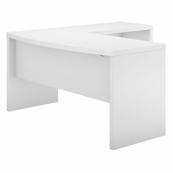 Office by kathy ireland Echo L Shaped Bow Front Desk in Pure White