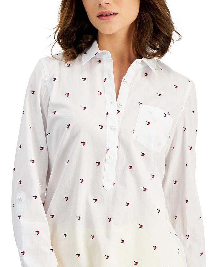 Cotton Heart-Print Shirt