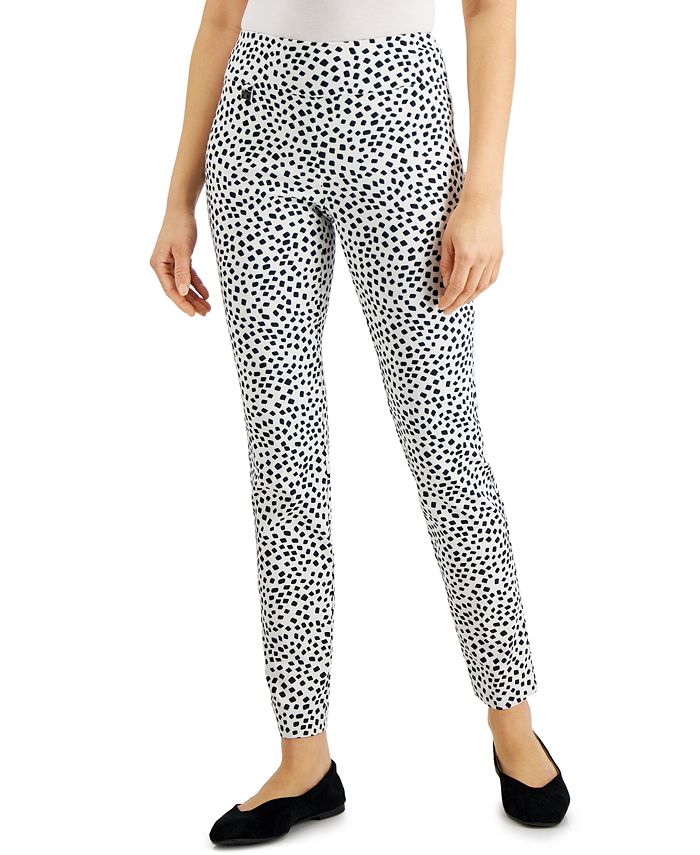 Petite Printed Pull-On Pants， Created for Macy's