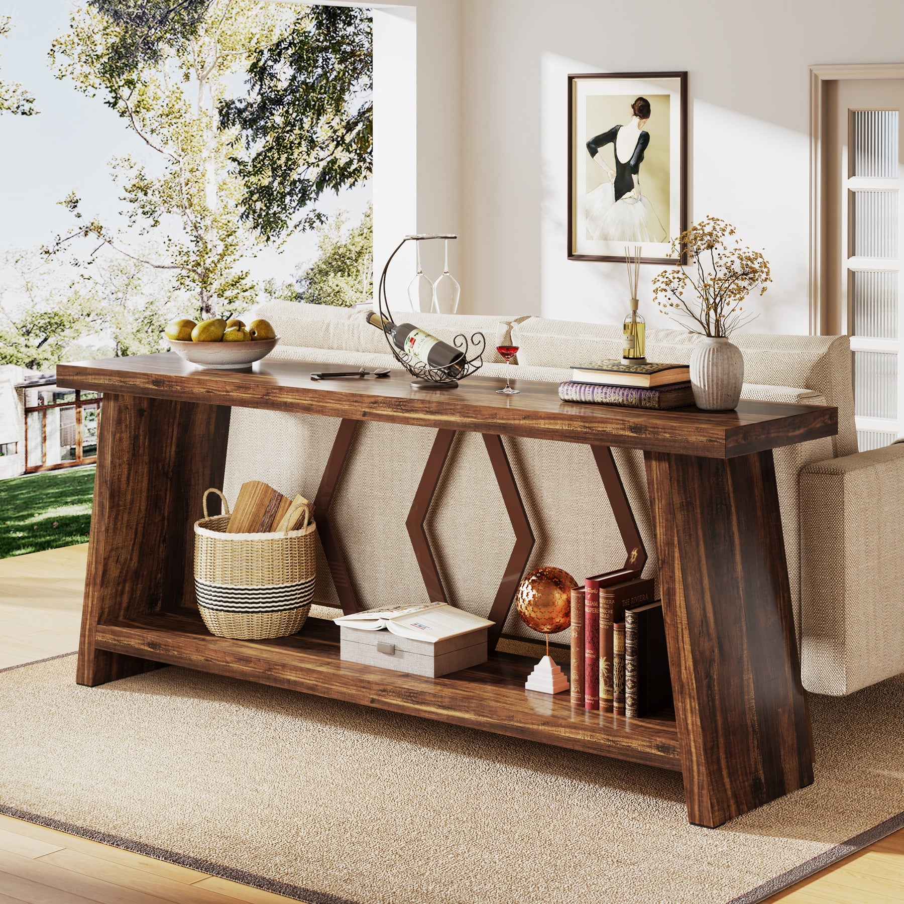 70.9-Inch Console Sofa Table with Storage for Entryway Living Room